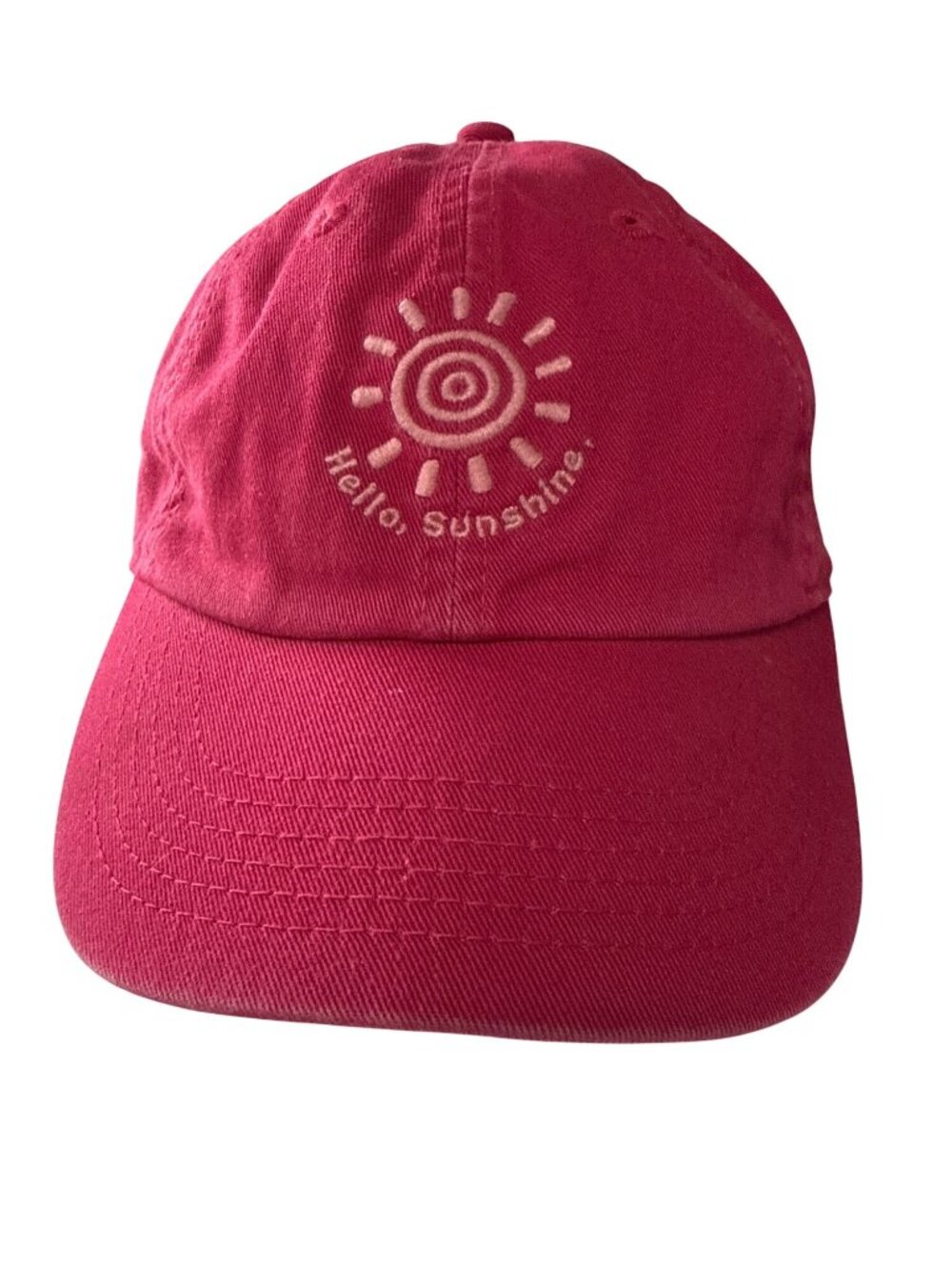 Life Is Good Womens Pink Cotton Baseball Hat Adjustable Strap "Hello Sunshine" - Picture 1 of 8